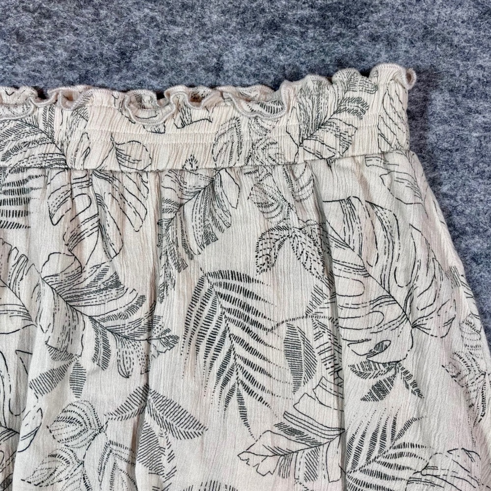 Paper Crane Tiered Mini Skirt Womens M Cream Tropical Ruffle‎ Coastal Beach Boho - Picture 2 of 10
